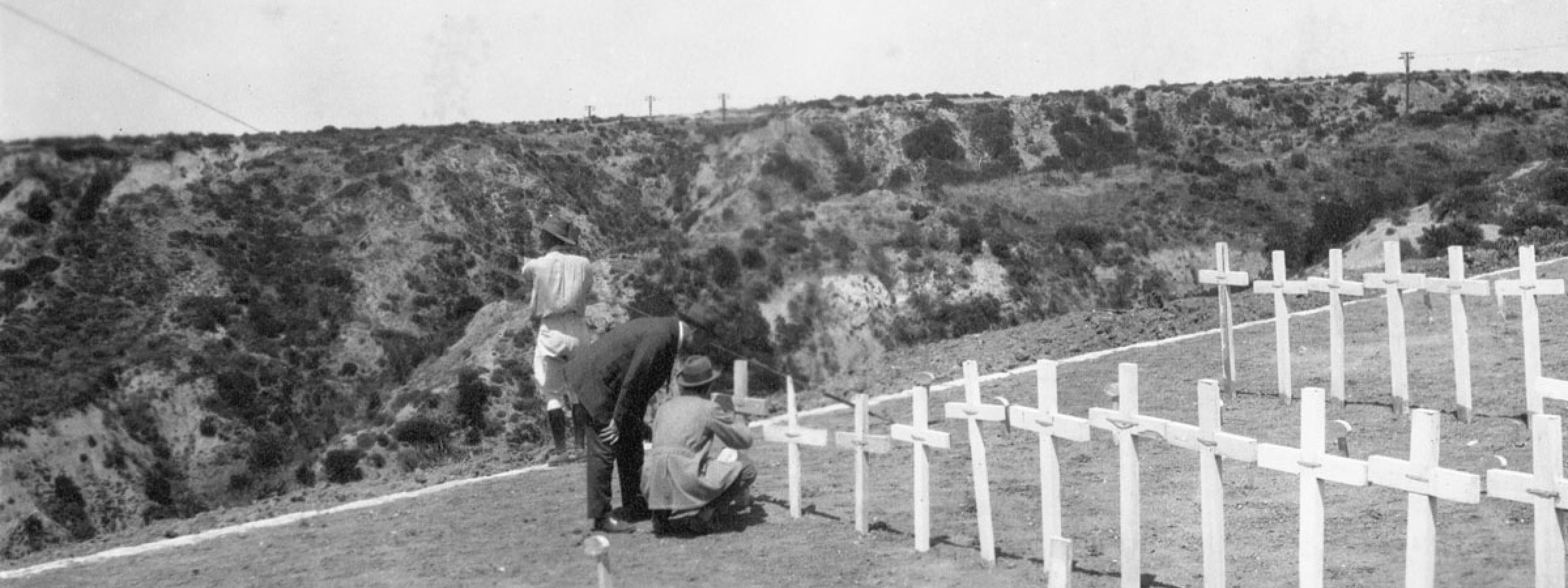 A cemetery on the Gallipoli peninsula circa 1918